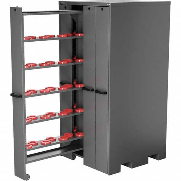 CNC Storage Shelving; Type: Vertical; Shelving Type: Vertical; Style: 100 Taper; Tool Capacity: 160 lb; Additional Information: 4000 Lb Capacity; Dark Gray