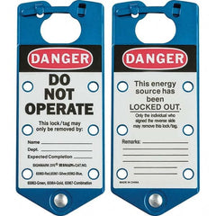 Brady - 1 5-Piece Single Jaw 1.429" Jaw Diam 6 Padlock Aluminum Lockout Hasp - Exact Industrial Supply