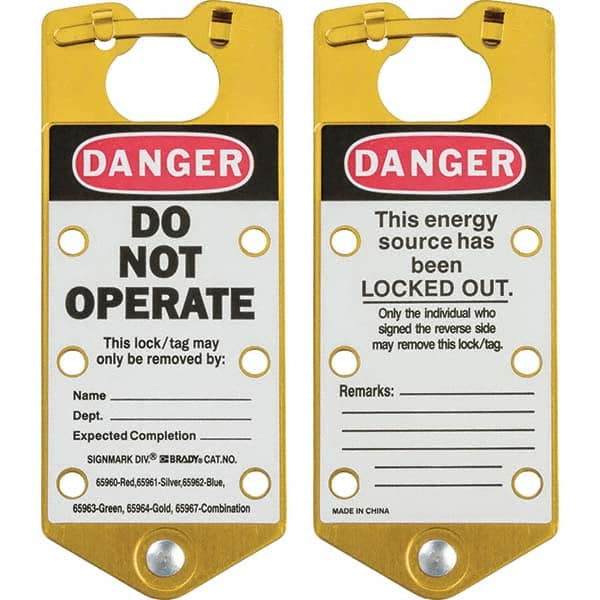 Brady - 1 5-Piece Single Jaw 1.429" Jaw Diam 6 Padlock Aluminum Lockout Hasp - Exact Industrial Supply