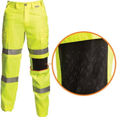 Stanco Safety Products - Lime & Yellow Polyester & Cotton Hi-Visibility Pants - Exact Industrial Supply