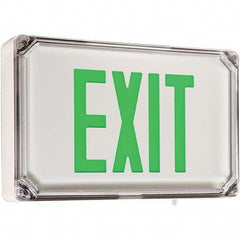 Hubbell Lighting - Illuminated Exit Signs Number of Faces: 2 Letter Color: Green - Exact Industrial Supply