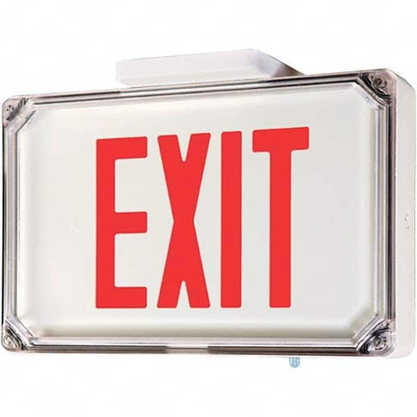 Hubbell Lighting - Illuminated Exit Signs Number of Faces: 2 Letter Color: Red - Exact Industrial Supply