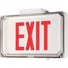 Hubbell Lighting - Illuminated Exit Signs Number of Faces: 1 Letter Color: Red - Exact Industrial Supply