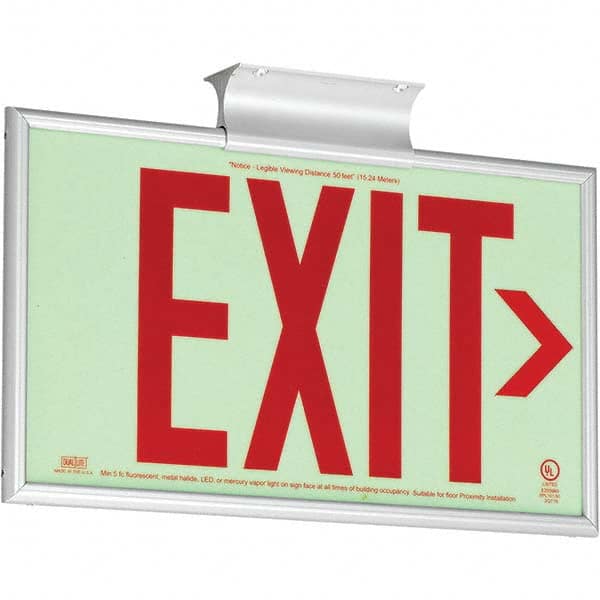 Hubbell Lighting - Illuminated Exit Signs Number of Faces: 1 Letter Color: Red - Exact Industrial Supply