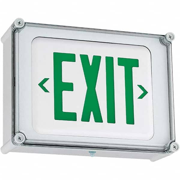 Hubbell Lighting - Illuminated Exit Signs Number of Faces: 1 Letter Color: Green - Exact Industrial Supply