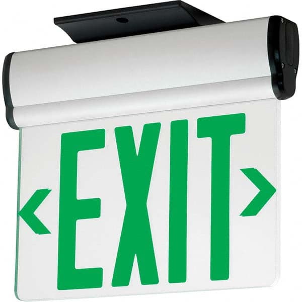 Hubbell Lighting - Illuminated Exit Signs Number of Faces: 2 Letter Color: Green - Exact Industrial Supply