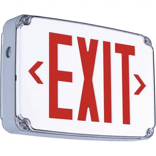 Hubbell Lighting - Illuminated Exit Signs Number of Faces: 1 Letter Color: Red - Exact Industrial Supply