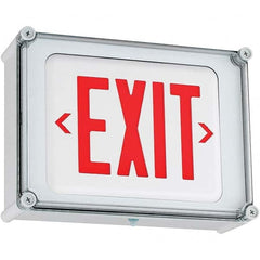 Hubbell Lighting - Illuminated Exit Signs Number of Faces: 1 Letter Color: Red - Exact Industrial Supply