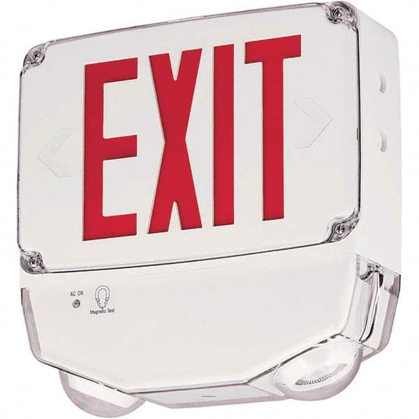 Hubbell Lighting - Illuminated Exit Signs Number of Faces: 1 Letter Color: Red - Exact Industrial Supply