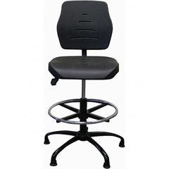 Task Chair: Polyurethane, Adjustable Height, Black Swivel