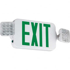 Hubbell Lighting - Combination Exit Signs Mounting Type: Ceiling Mount; Wall Mount Number of Faces: 1 - Exact Industrial Supply