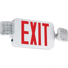 Hubbell Lighting - Combination Exit Signs Mounting Type: Ceiling Mount; Wall Mount Number of Faces: 1 - Exact Industrial Supply