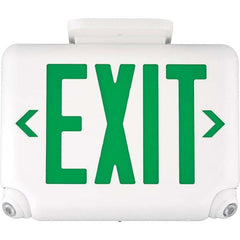 Hubbell Lighting - Combination Exit Signs Mounting Type: Wall Mount; Ceiling Mount Number of Faces: 1 - Exact Industrial Supply