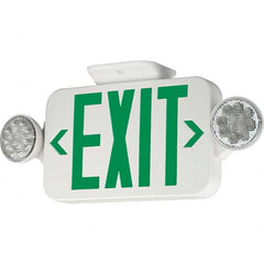 Hubbell Lighting - Combination Exit Signs Mounting Type: Wall Mount; Ceiling Mount Number of Faces: 1 - Exact Industrial Supply