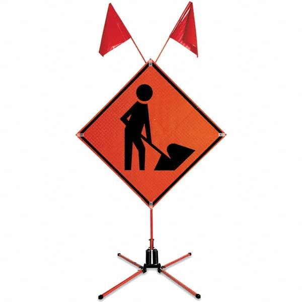 VizCon - Sign Posts & Traffic Sign Accessories Type: Roll-Up Sign Stand Sign Post/Stand Height (Feet): 4 - Exact Industrial Supply