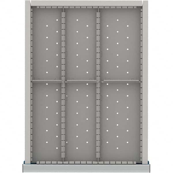 LISTA - 6-Compartment Drawer Divider Layout for 3.15" High Drawers - Exact Industrial Supply