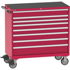Steel Tool Roller Cabinet: 8 Drawers Red