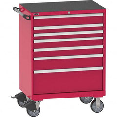 Steel Tool Roller Cabinet: 7 Drawers Red