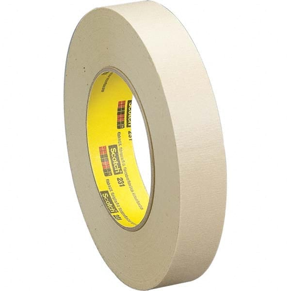 3M - 3-1/4" Wide x 60 Yd Long x 7.6 mil Tan Crepe Paper Masking Tape - Exact Industrial Supply