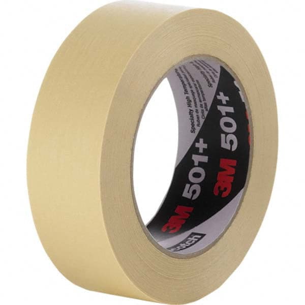 3M - 6mm Wide x 55 m x 7.3 mil Tan Crepe Paper Masking Tape - Exact Industrial Supply