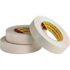 Masking Tape: 48″ Wide, 60 yd Long, 7.6 mil Thick, Tan Crepe Paper, Rubber Adhesive, 28 lb/in Tensile Strength
