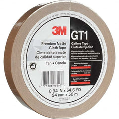 3M - 50m x 24mm x 11 mil Tan Cotton Cloth Gaffers Tape - Exact Industrial Supply