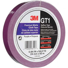3M - 50m x 24mm x 11 mil Purple Cotton Cloth Gaffers Tape - Exact Industrial Supply