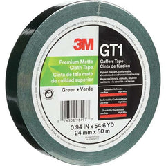 3M - 50m x 24mm x 11 mil Green Cotton Cloth Gaffers Tape - Exact Industrial Supply