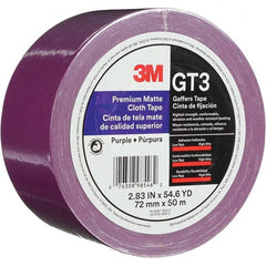 3M - 50m x 72mm x 11 mil Purple Cotton Cloth Gaffers Tape - Exact Industrial Supply