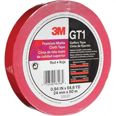 3M - 50m x 24mm x 11 mil Red Cotton Cloth Gaffers Tape - Exact Industrial Supply