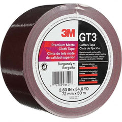 3M - 50m x 72mm x 11 mil Burgundy Cotton Cloth Gaffers Tape - Exact Industrial Supply