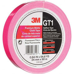 3M - 50m x 24mm x 11 mil Fluorescent Pink Cotton Cloth Gaffers Tape - Exact Industrial Supply