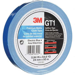 3M - 50m x 24mm x 11 mil Blue Cotton Cloth Gaffers Tape - Exact Industrial Supply