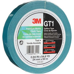 3M - 50m x 24mm x 11 mil Teal Cotton Cloth Gaffers Tape - Exact Industrial Supply