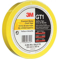 3M - 50m x 24mm x 11 mil Yellow Cotton Cloth Gaffers Tape - Exact Industrial Supply