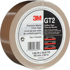 3M - 50m x 48mm x 11 mil Tan Cotton Cloth Gaffers Tape - Exact Industrial Supply