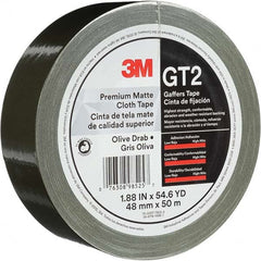 3M - 50m x 48mm x 11 mil Olive Green Cotton Cloth Gaffers Tape - Exact Industrial Supply