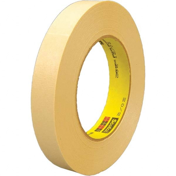 3M - 12mm Wide x 55 m x 6.3 mil Tan Crepe Paper Masking Tape - Exact Industrial Supply