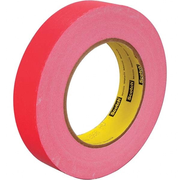 Masking Tape: 60 yd Long, 6.7 mil Thick, Red Paper, Rubber Adhesive, 20 lb/in Tensile Strength