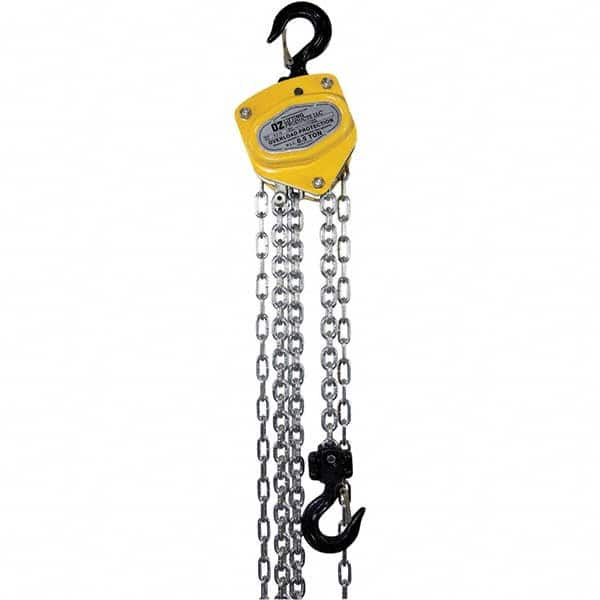 OZ Lifting Products - 1,000 Lb Capacity, 10' Lift Height, Manual Chain Hoist with Overload Protection - Exact Industrial Supply