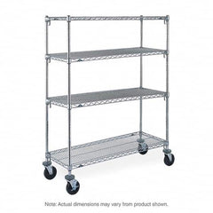 Metro - 600 Lb Capacity 4 Shelf Mobile Wire Shelving Unit - Add-On Unit - Exact Industrial Supply