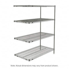 Metro - 2,000 Lb Capacity 4 Shelf Wire Shelving - Add-On Unit - Exact Industrial Supply