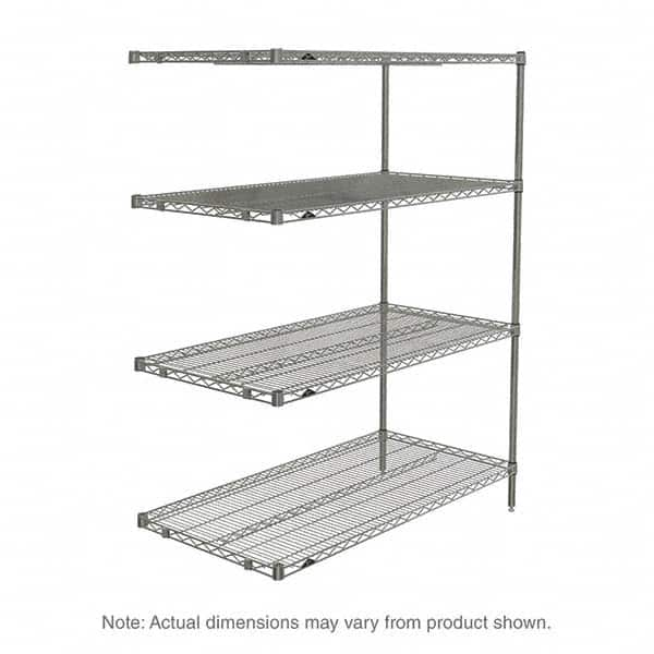 Metro - 2,000 Lb Capacity 4 Shelf Wire Shelving - Add-On Unit - Exact Industrial Supply