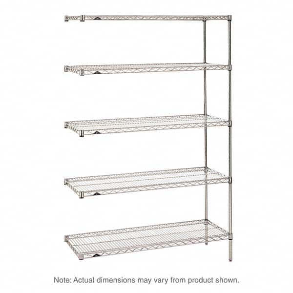 Metro - 2,000 Lb Capacity 5 Shelf Wire Shelving - Add-On Unit - Exact Industrial Supply