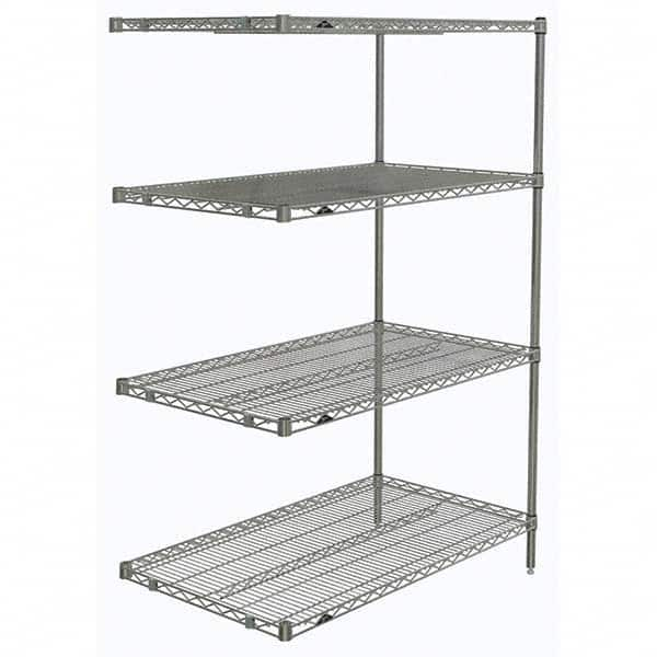 Metro - 2,000 Lb Capacity 4 Shelf Wire Shelving - Add-On Unit - Exact Industrial Supply