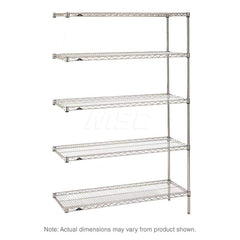 Add-On Unit Wire Shelving: 5 Shelves 72″ Wide, 21″ Deep, 74″ High