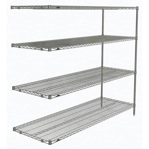 Metro - 2,000 Lb Capacity 4 Shelf Wire Shelving - Add-On Unit - Exact Industrial Supply