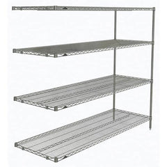 Metro - 2,000 Lb Capacity 4 Shelf Wire Shelving - Add-On Unit - Exact Industrial Supply