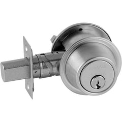 Falcon - Deadbolts Type: Single Cylinder Door Thickness Range: 1-5/8-2 - Exact Industrial Supply