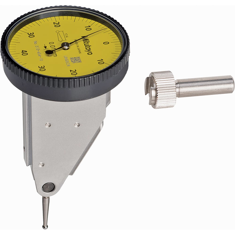 Mitutoyo - to 1mm 0.000393" Graduation, Vertical Dial Test Indicator - Exact Industrial Supply